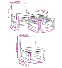 4-tlg. Garten-Lounge-Set mit Kissen Massivholz Akazie