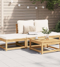 4-tlg. Garten-Lounge-Set mit Kissen Massivholz Akazie