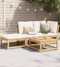 3-tlg. Garten-Lounge-Set mit Kissen Massivholz Akazie