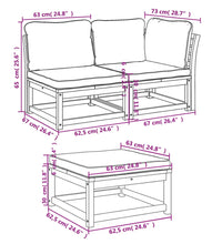 3-tlg. Garten-Lounge-Set mit Kissen Massivholz Akazie