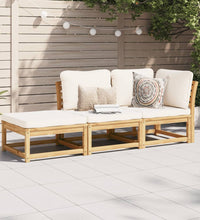 3-tlg. Garten-Lounge-Set mit Kissen Massivholz Akazie