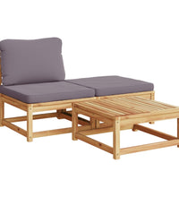 6-tlg. Garten-Lounge-Set mit Kissen Massivholz Akazie