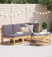 5-tlg. Garten-Lounge-Set mit Kissen Massivholz Akazie