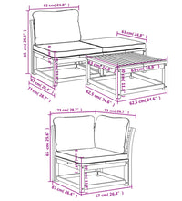 5-tlg. Garten-Lounge-Set mit Kissen Massivholz Akazie