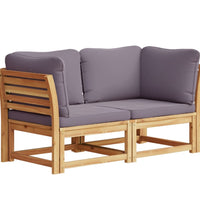 Gartensofa mit Kissen 2-Sitzer Massivholz Akazie