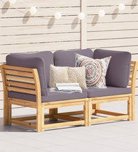 Gartensofa mit Kissen 2-Sitzer Massivholz Akazie
