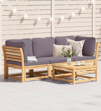 3-tlg. Garten-Lounge-Set mit Kissen Massivholz Akazie