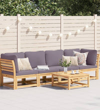 4-tlg. Garten-Lounge-Set mit Kissen Massivholz Akazie