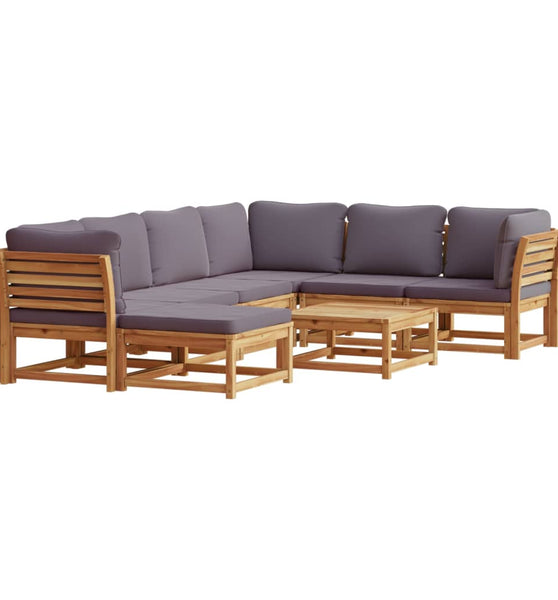 8-tlg. Garten-Lounge-Set mit Kissen Massivholz Akazie