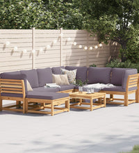 8-tlg. Garten-Lounge-Set mit Kissen Massivholz Akazie