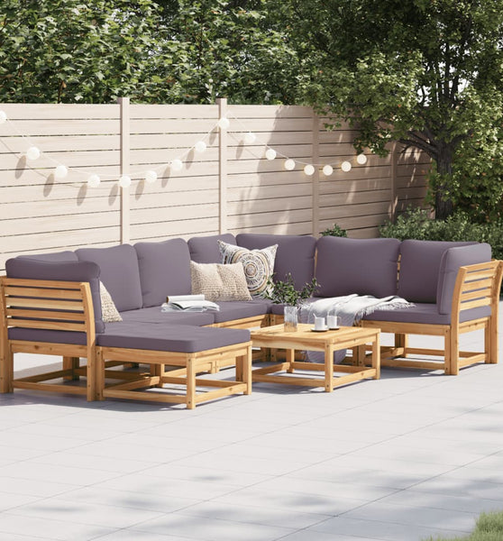 8-tlg. Garten-Lounge-Set mit Kissen Massivholz Akazie