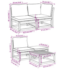 9-tlg. Garten-Lounge-Set mit Kissen Massivholz Akazie