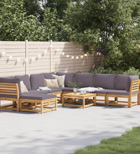 9-tlg. Garten-Lounge-Set mit Kissen Massivholz Akazie