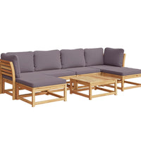7-tlg. Garten-Lounge-Set mit Kissen Massivholz Akazie