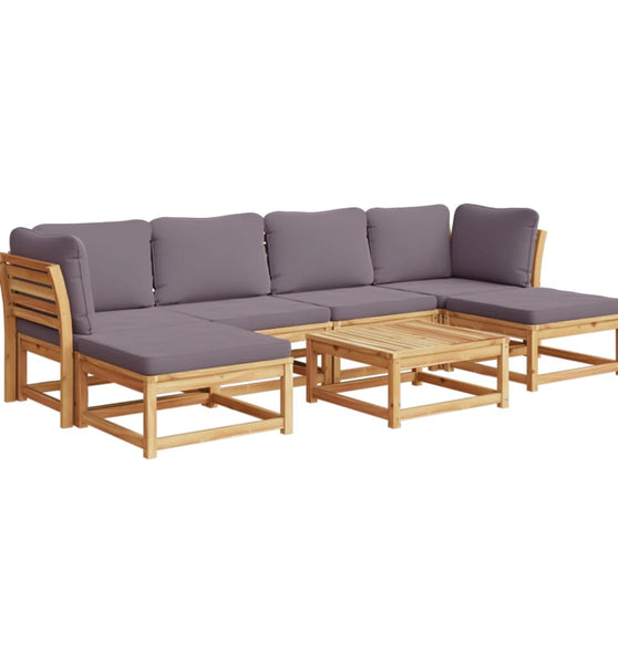 7-tlg. Garten-Lounge-Set mit Kissen Massivholz Akazie