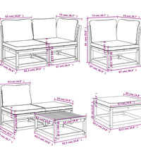 7-tlg. Garten-Lounge-Set mit Kissen Massivholz Akazie