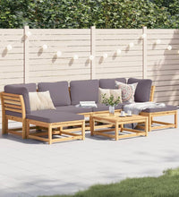 7-tlg. Garten-Lounge-Set mit Kissen Massivholz Akazie
