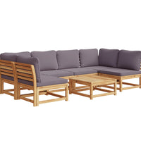 7-tlg. Garten-Lounge-Set mit Kissen Massivholz Akazie