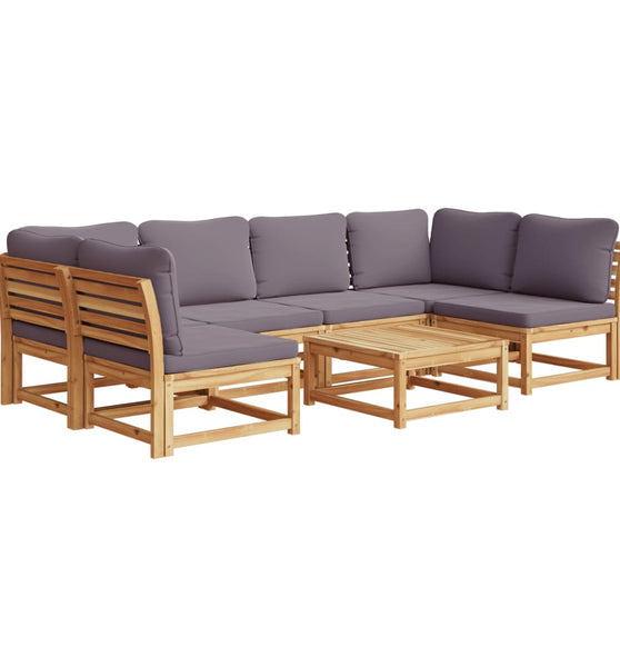 7-tlg. Garten-Lounge-Set mit Kissen Massivholz Akazie