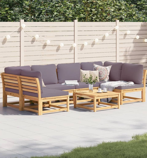 7-tlg. Garten-Lounge-Set mit Kissen Massivholz Akazie