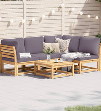 5-tlg. Garten-Lounge-Set mit Kissen Massivholz Akazie