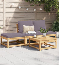 4-tlg. Garten-Lounge-Set mit Kissen Massivholz Akazie