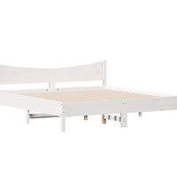 Massivholzbett ohne Matratze Weiß 180x200 cm Kiefernholz