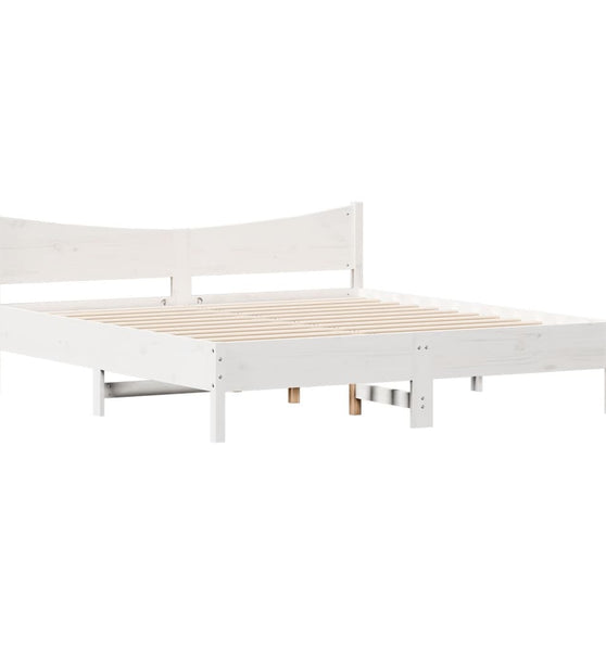 Massivholzbett ohne Matratze Weiß 180x200 cm Kiefernholz