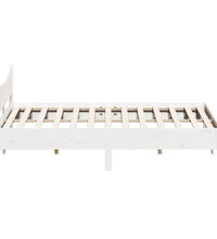 Massivholzbett ohne Matratze Weiß 180x200 cm Kiefernholz