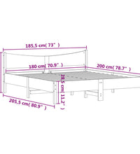 Massivholzbett ohne Matratze Weiß 180x200 cm Kiefernholz