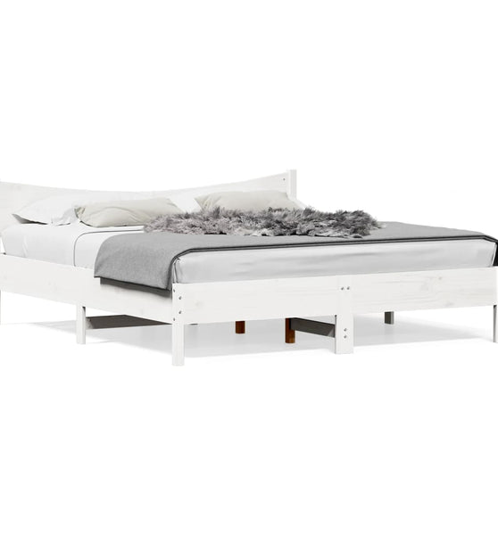 Massivholzbett ohne Matratze Weiß 180x200 cm Kiefernholz