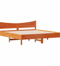 Massivholzbett ohne Matratze Wachsbraun 180x200 Kiefernholz