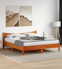 Massivholzbett ohne Matratze Wachsbraun 180x200 Kiefernholz