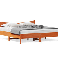 Massivholzbett ohne Matratze Wachsbraun 180x200 Kiefernholz