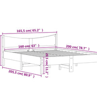 Massivholzbett ohne Matratze 160x200 cm Kiefernholz