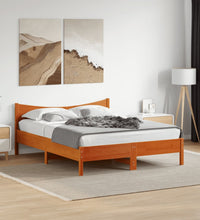 Massivholzbett ohne Matratze Wachsbraun 160x200 Kiefernholz