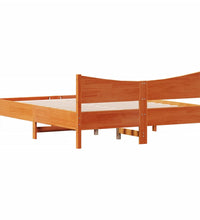 Massivholzbett ohne Matratze Wachsbraun 160x200 Kiefernholz