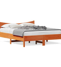 Massivholzbett ohne Matratze Wachsbraun 160x200 Kiefernholz