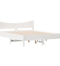 Massivholzbett ohne Matratze Weiß 150x200 cm Kiefernholz