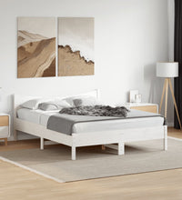 Massivholzbett ohne Matratze Weiß 150x200 cm Kiefernholz