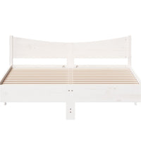 Massivholzbett ohne Matratze Weiß 150x200 cm Kiefernholz