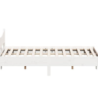 Massivholzbett ohne Matratze Weiß 150x200 cm Kiefernholz