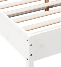 Massivholzbett ohne Matratze Weiß 150x200 cm Kiefernholz
