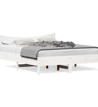 Massivholzbett ohne Matratze Weiß 150x200 cm Kiefernholz