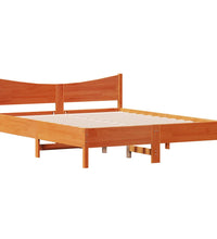 Massivholzbett ohne Matratze Wachsbraun 150x200 cm Kiefernholz
