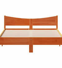 Massivholzbett ohne Matratze Wachsbraun 150x200 cm Kiefernholz