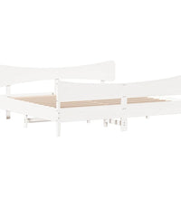 Massivholzbett ohne Matratze Weiß 200x200 cm Kiefernholz