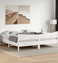 Massivholzbett ohne Matratze Weiß 200x200 cm Kiefernholz