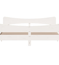 Massivholzbett ohne Matratze Weiß 200x200 cm Kiefernholz