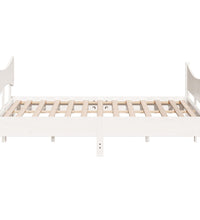 Massivholzbett ohne Matratze Weiß 200x200 cm Kiefernholz